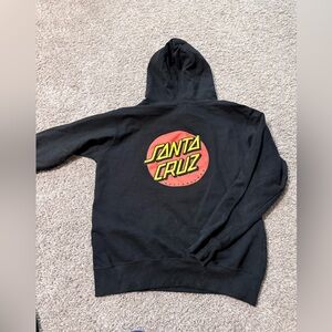 Santa Cruz Skateboards Black Hoodie with Red and Yellow Logo